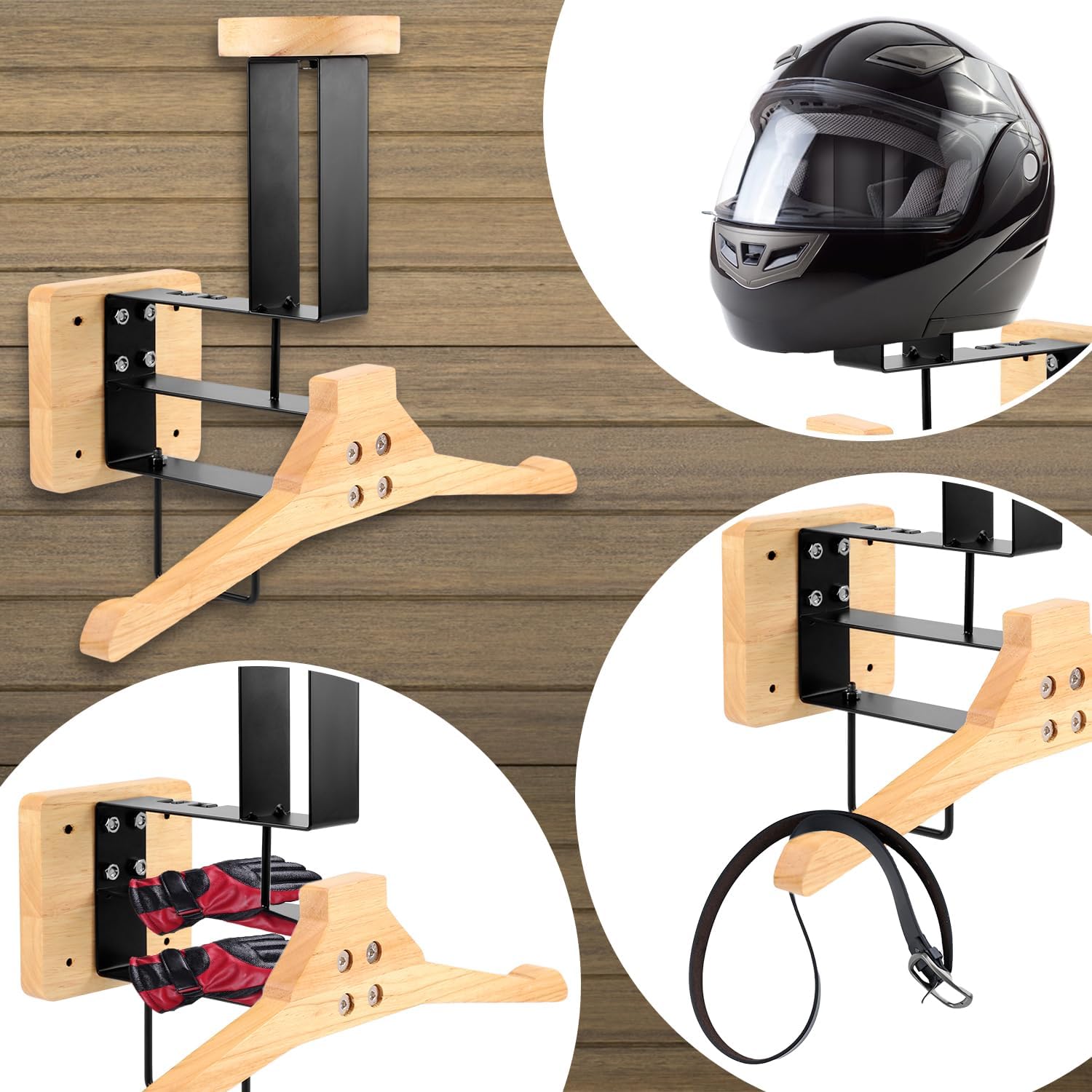 Wood Motorcycle Helmet Holder  - Motorcycle Gear Wall Mount review and price