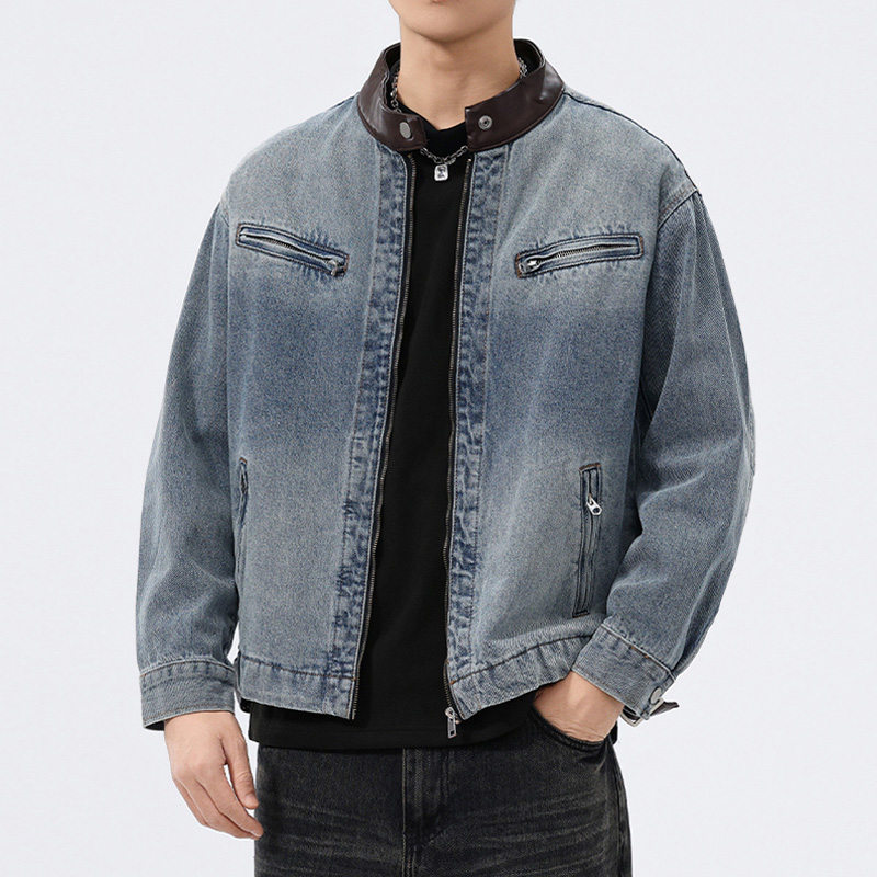 Stand Leather Collar Denim Jac - Motorcycle Gear Jeans review and price