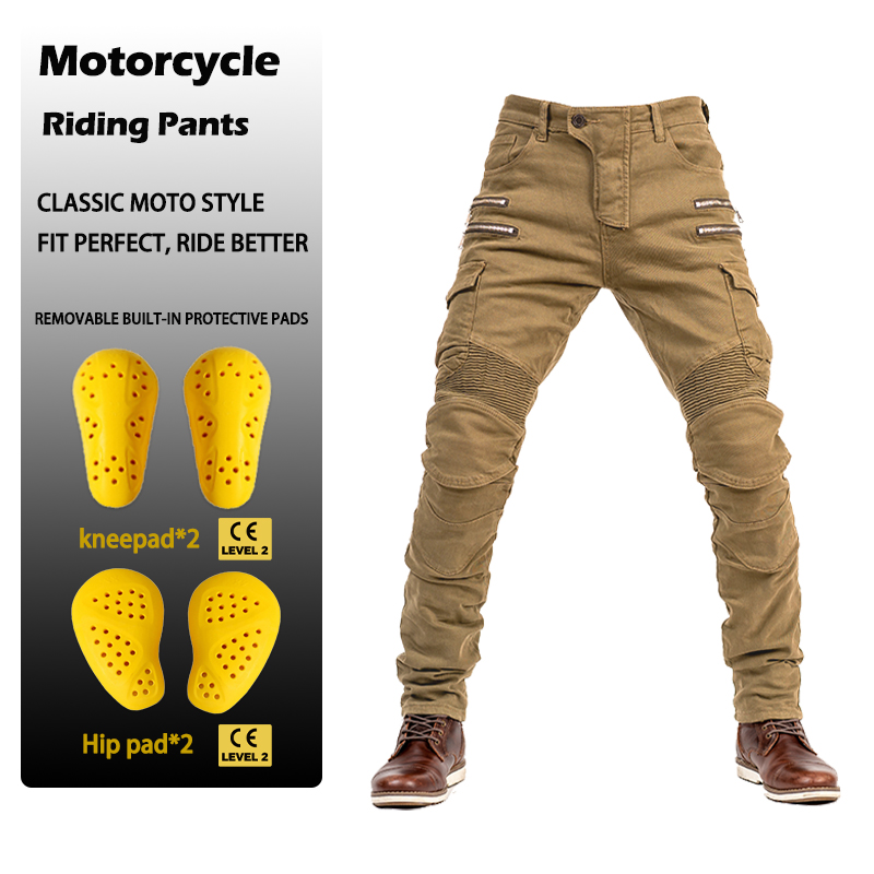 Men Women Slim Fit Zipper Deni - Motorcycle Gear Jeans review and price