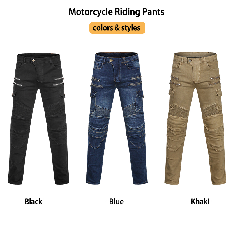 Men Women Slim Fit Zipper Deni - Motorcycle Gear Jeans review and price