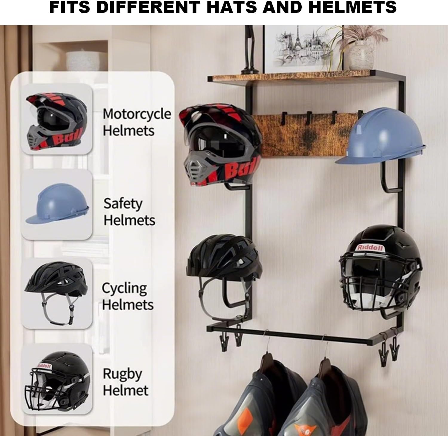Motorcycle Helmet Holder, Wall - Motorcycle Gear Wall Mount review and price